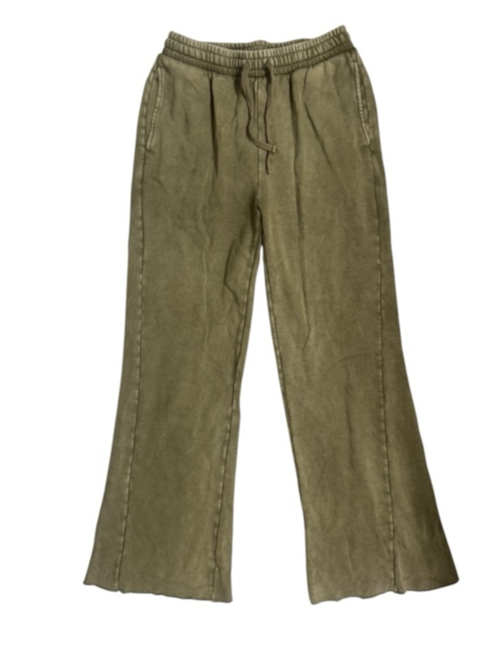 Scoop NYC Women’s Mid Rise Mineral Washed Fleece Flare Leg Sweatpants